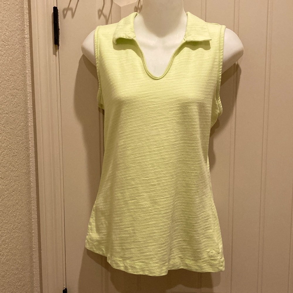 SALE PRICE Columbia Sz M Sleeveless Golf Polo Athletic Tank Top Collared V-Neck